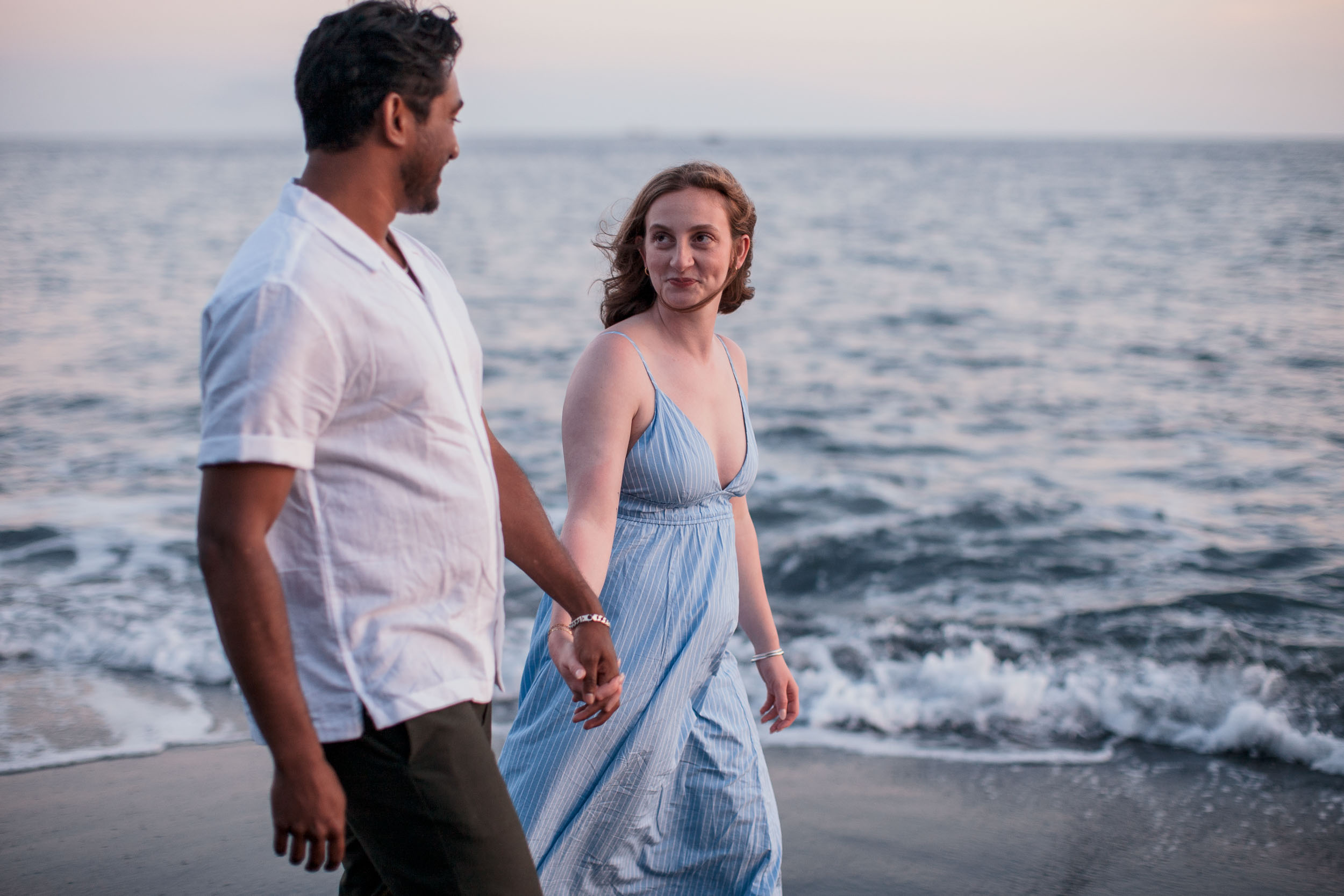 Engagement photos at Praia Formosa sunset, Funchal, Madeira