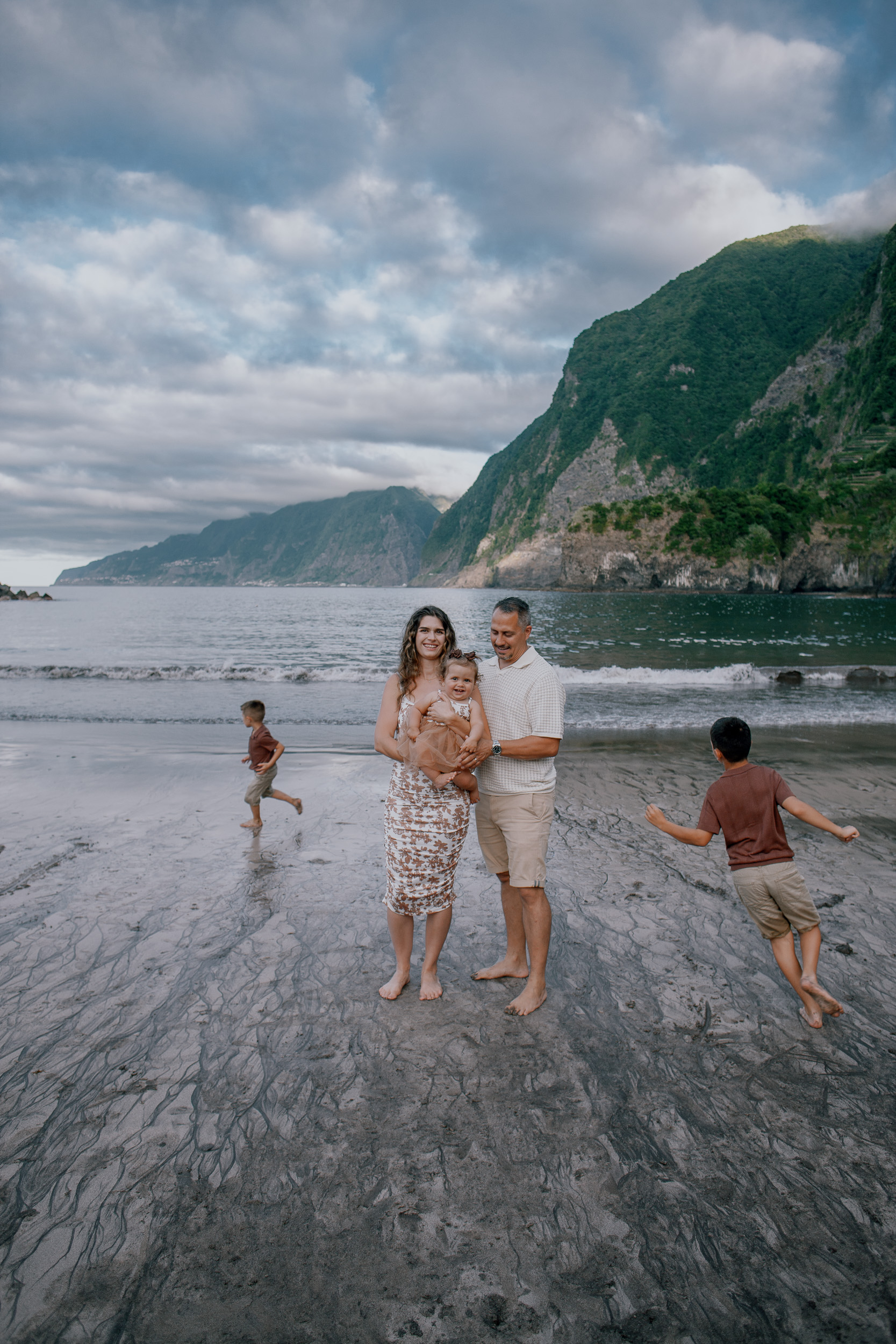 The younger boy showing sandy palms to the camera, Seixal, Madeira