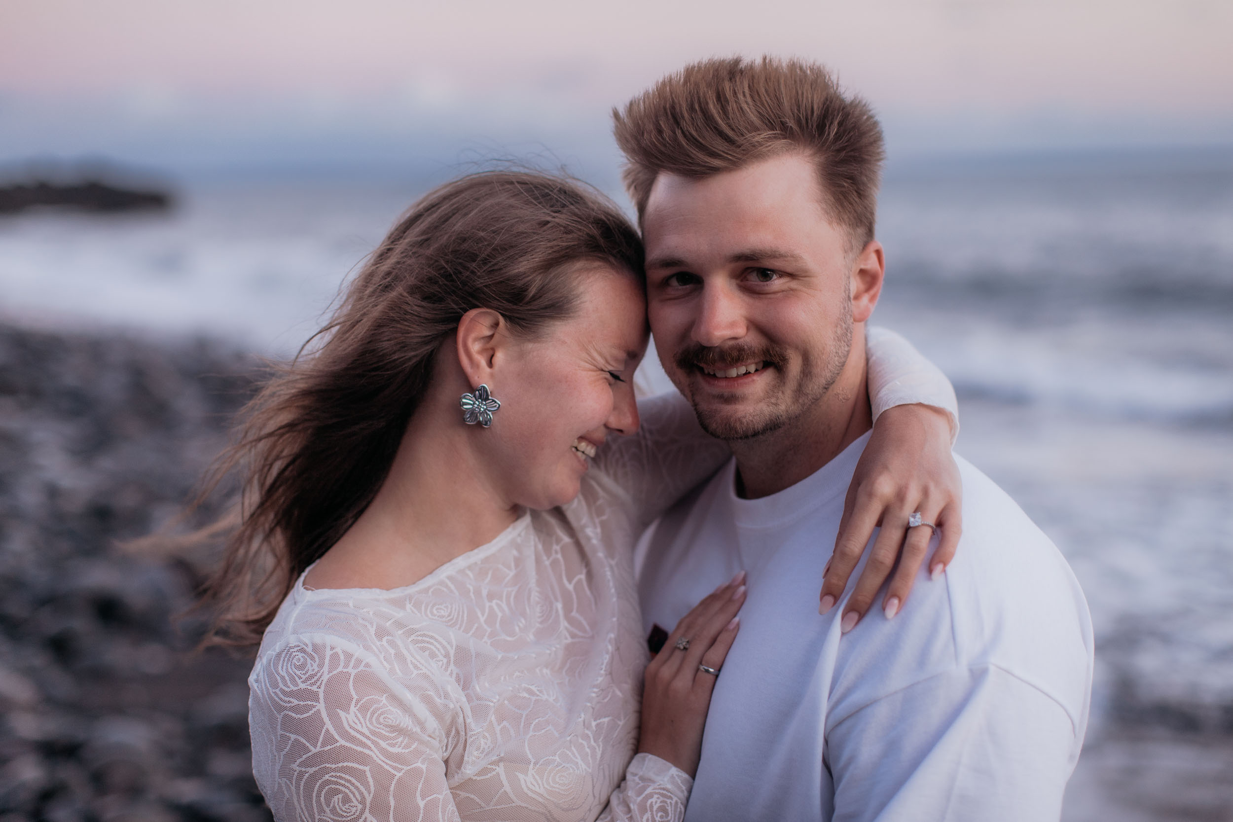Rylie & Abby at Praia Formosa, Funchal