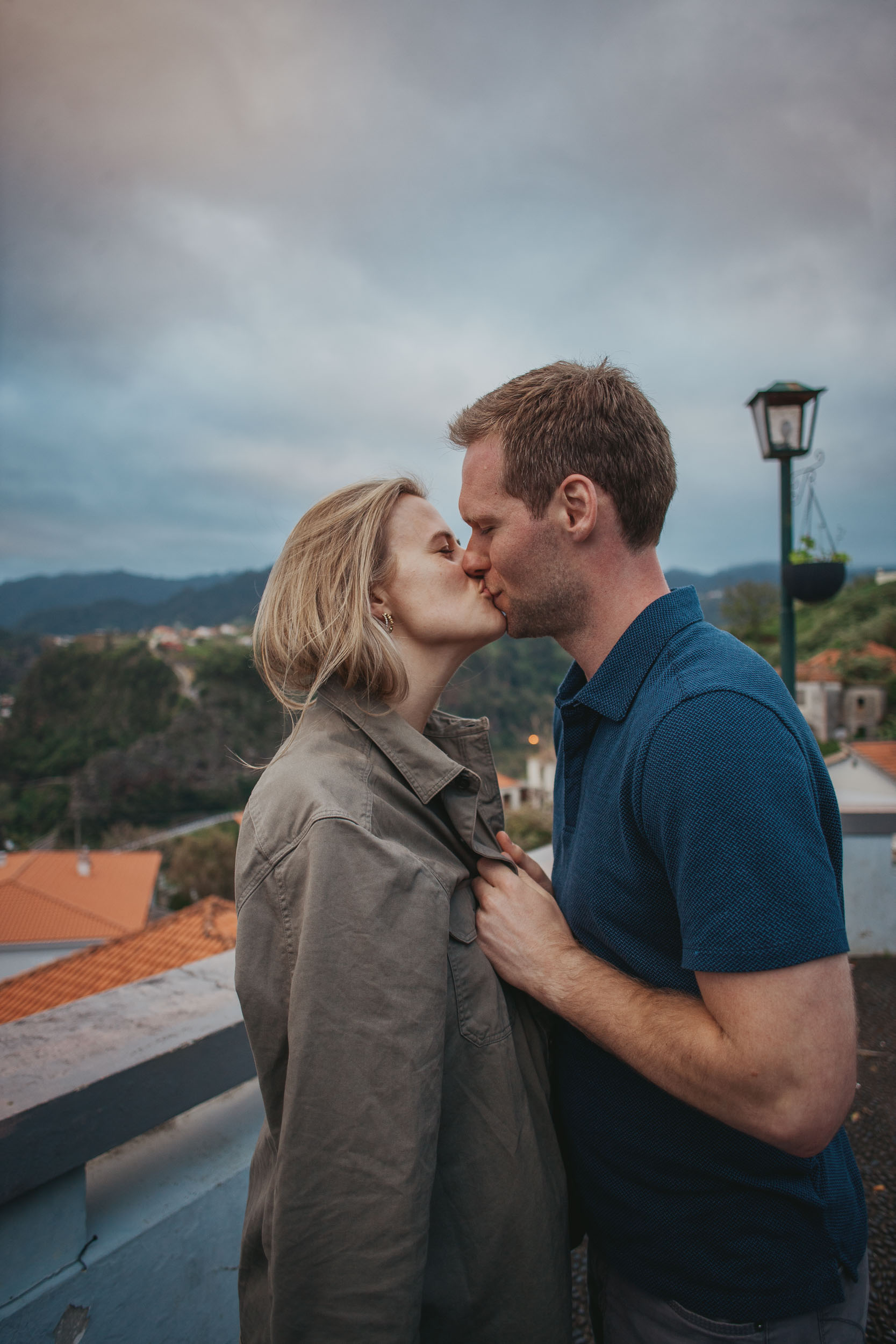 Couple walking at Miradouro do Guindaste, Madeira