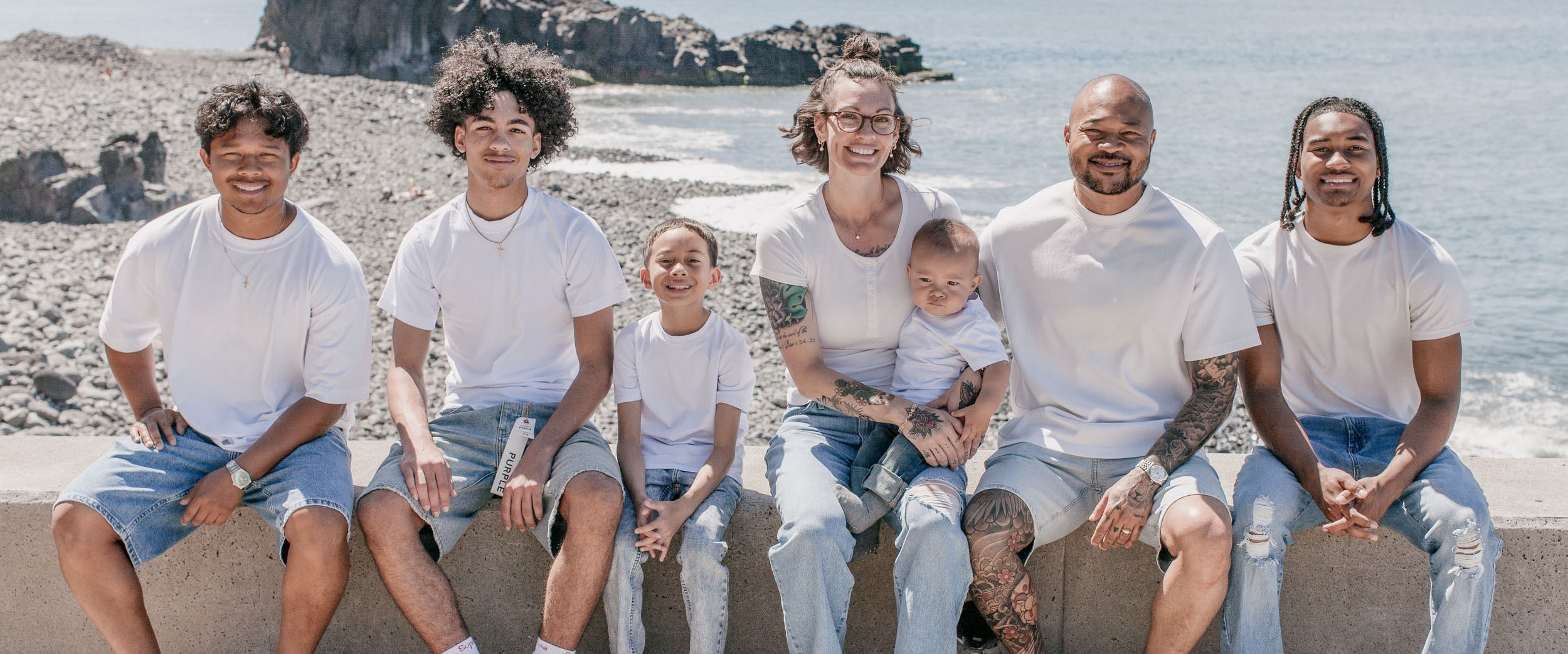 Sara's Family at Praia Formosa, Funchal